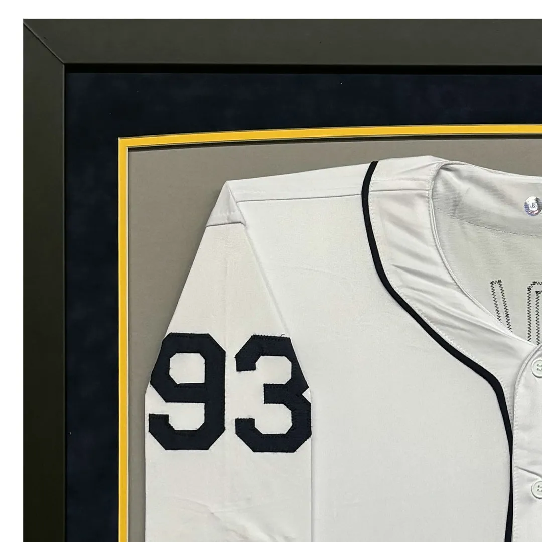 The Sandlot Signed White Custom Suede Matte Framed Baseball Jersey (Beckett)