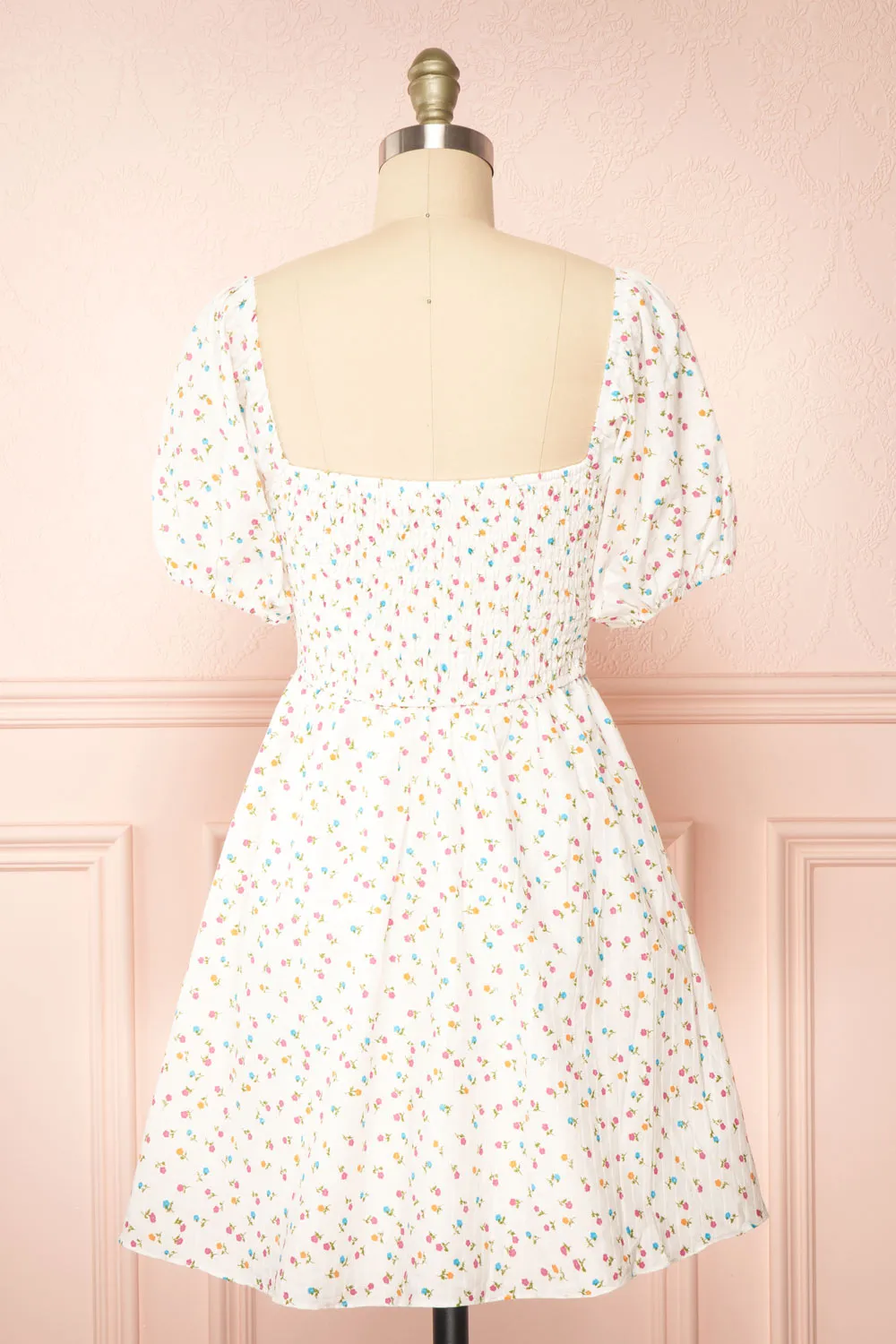 Theodora | Floral Babydoll Dress w/ Sweetheart Neckline
