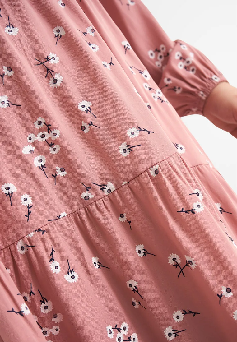 Tierra Printed Tiered Vacation Dress