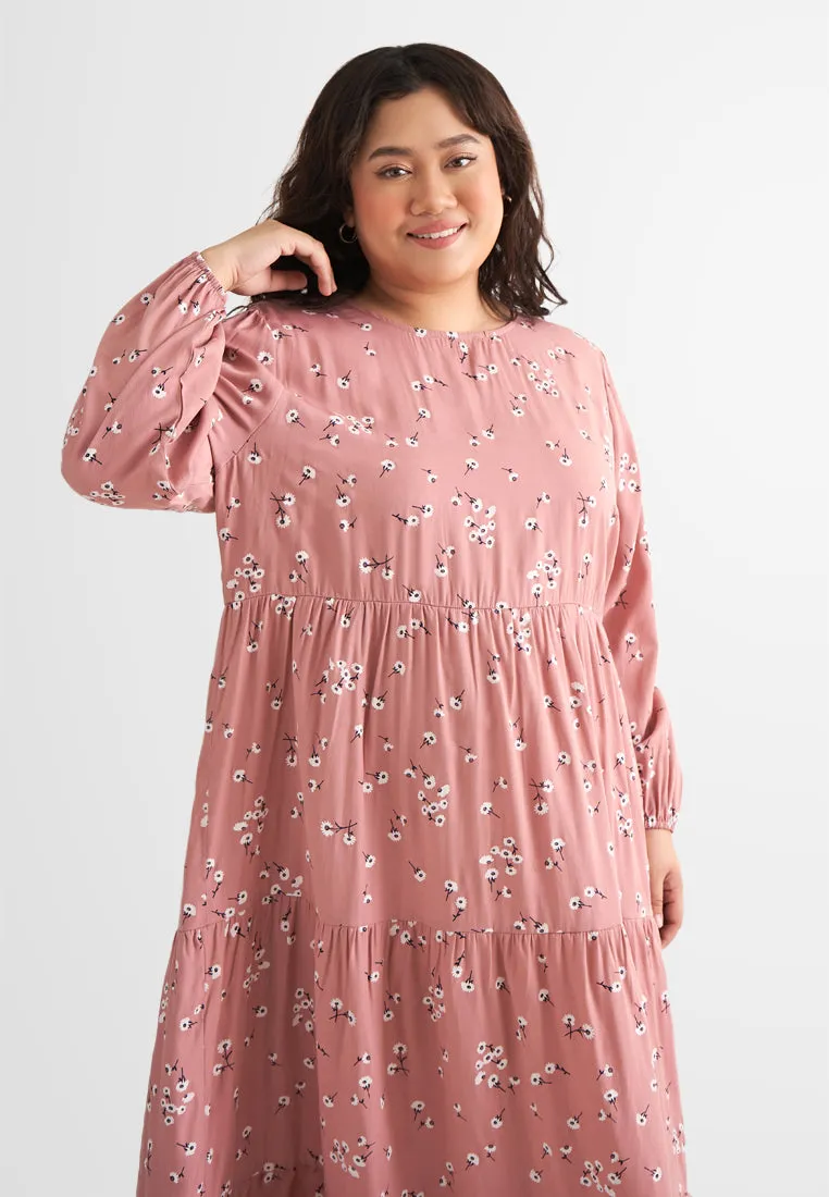 Tierra Printed Tiered Vacation Dress