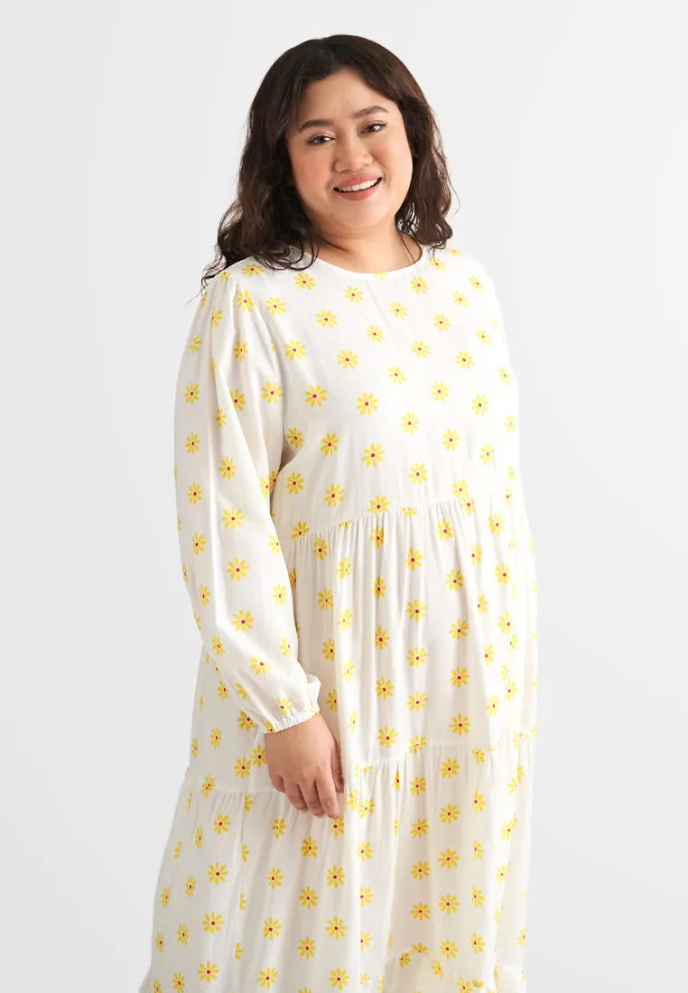 Tierra Printed Tiered Vacation Dress