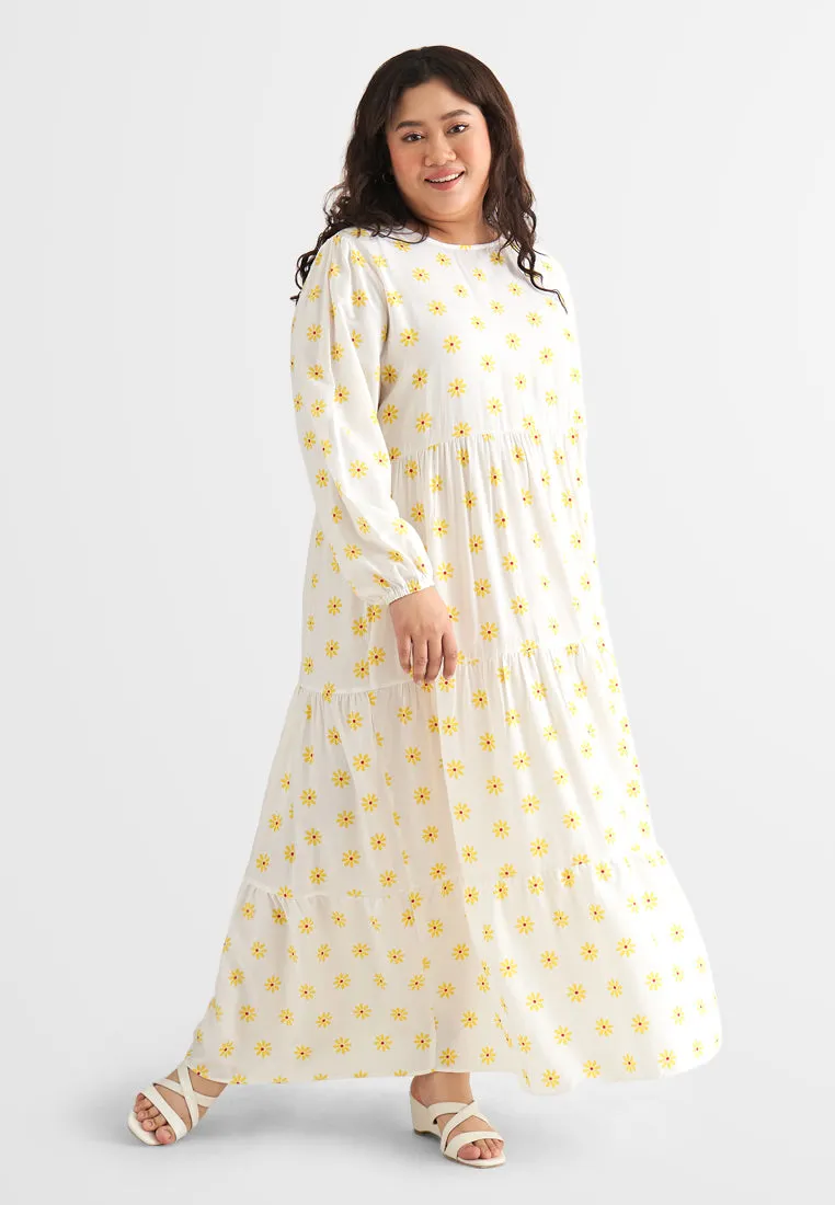 Tierra Printed Tiered Vacation Dress