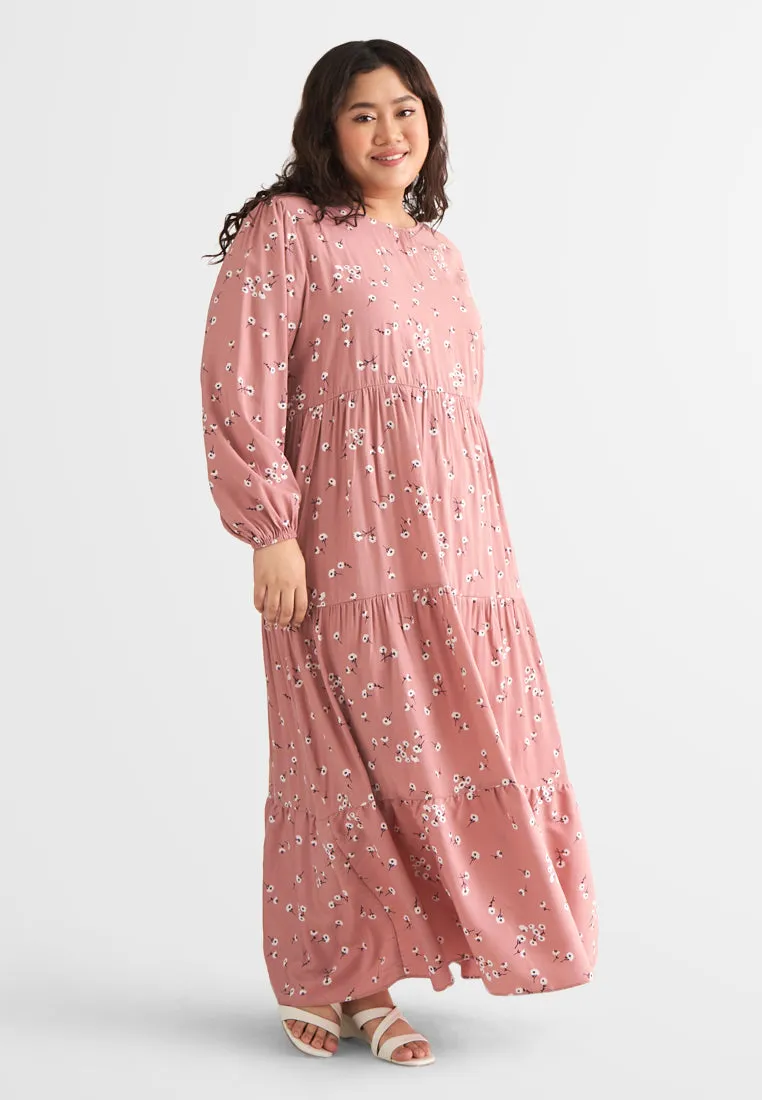 Tierra Printed Tiered Vacation Dress