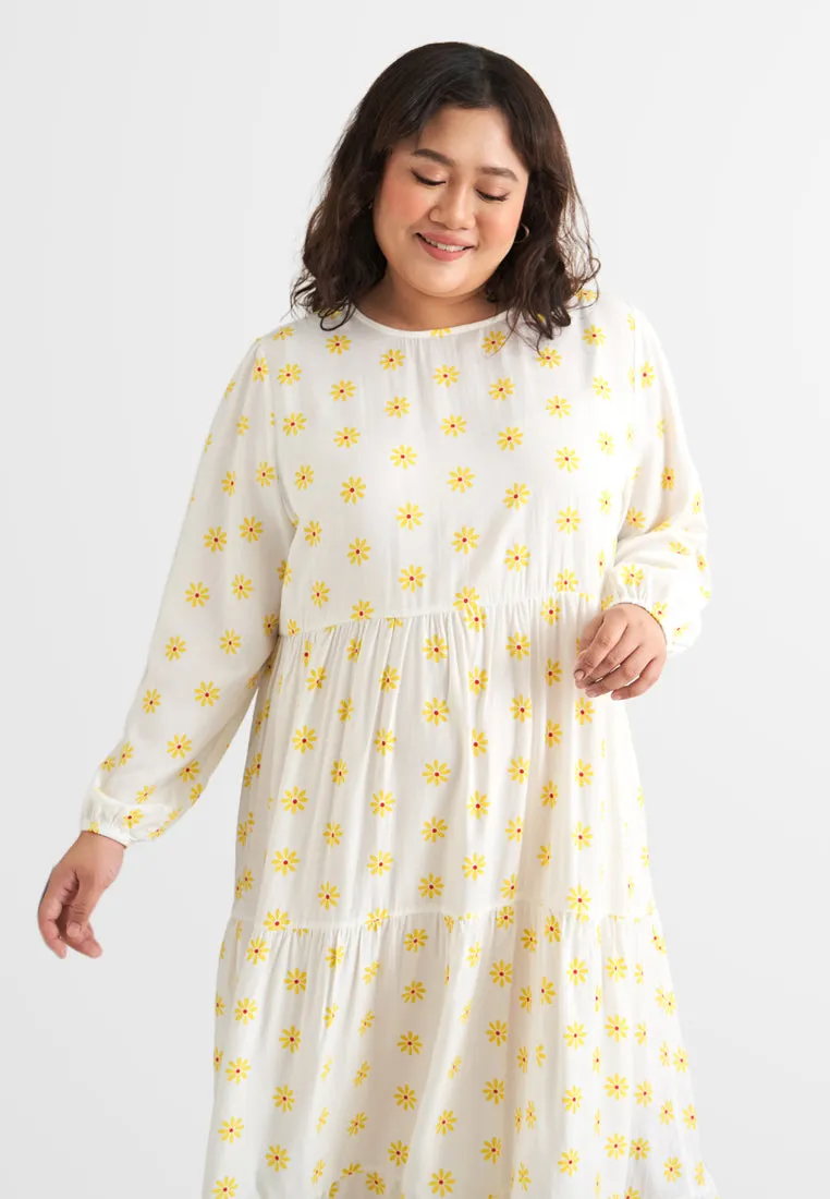 Tierra Printed Tiered Vacation Dress