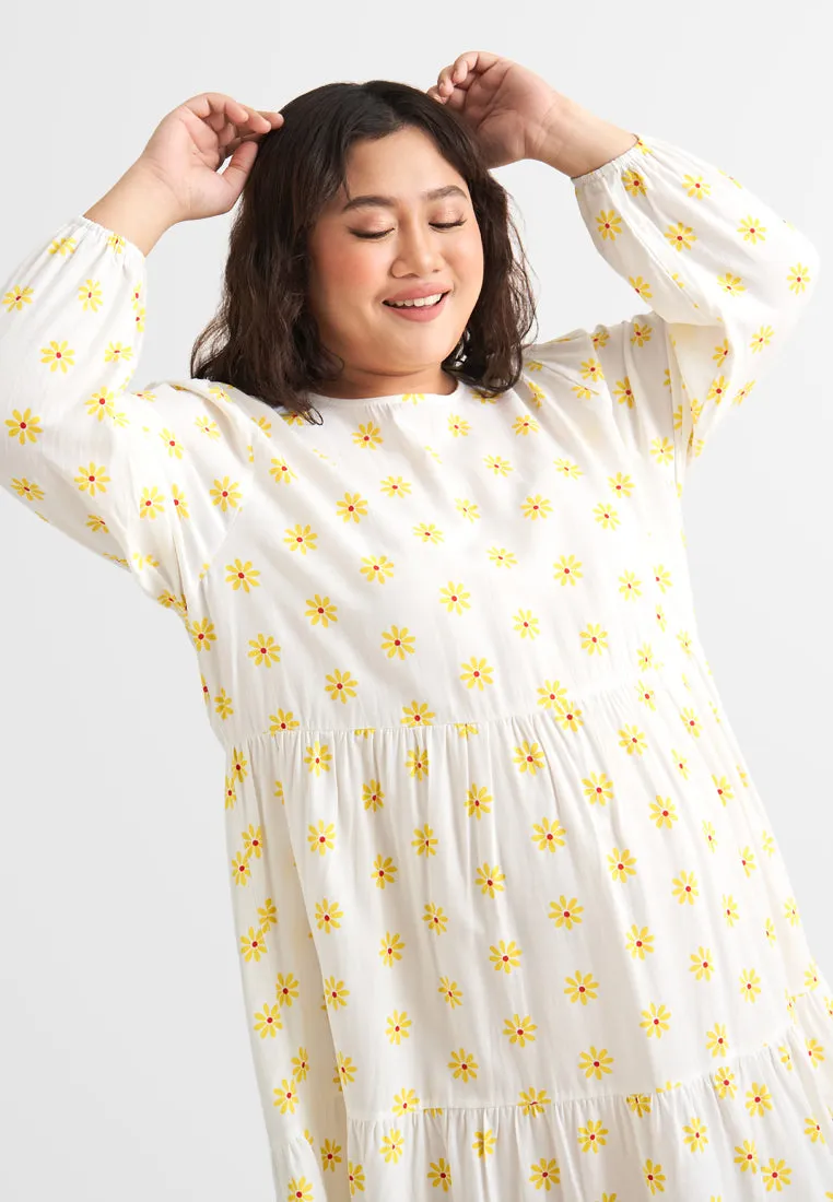 Tierra Printed Tiered Vacation Dress