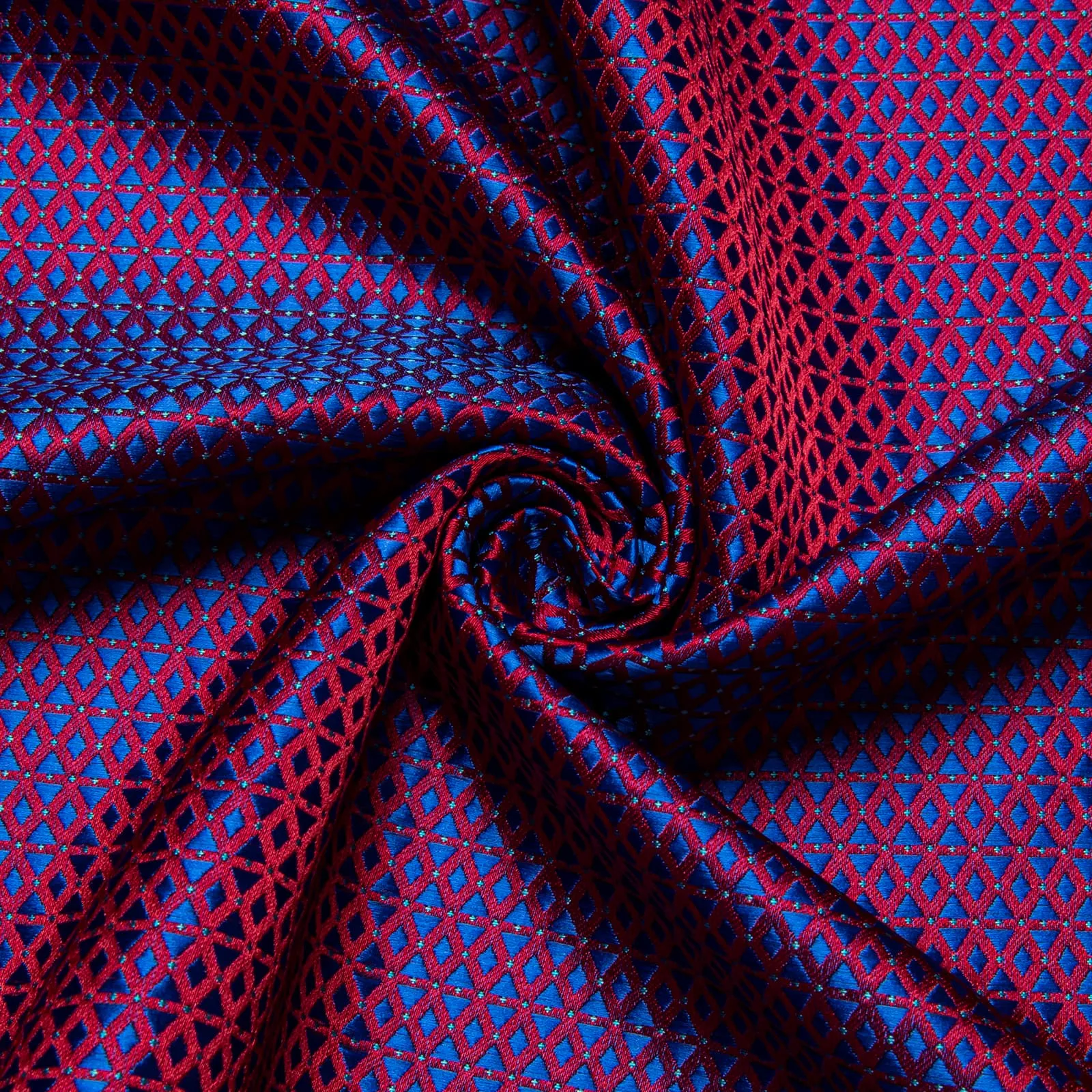 Ties2you Button Down Shirt Blue Red Geometric Long Sleeve Business Dress Shirts for Men