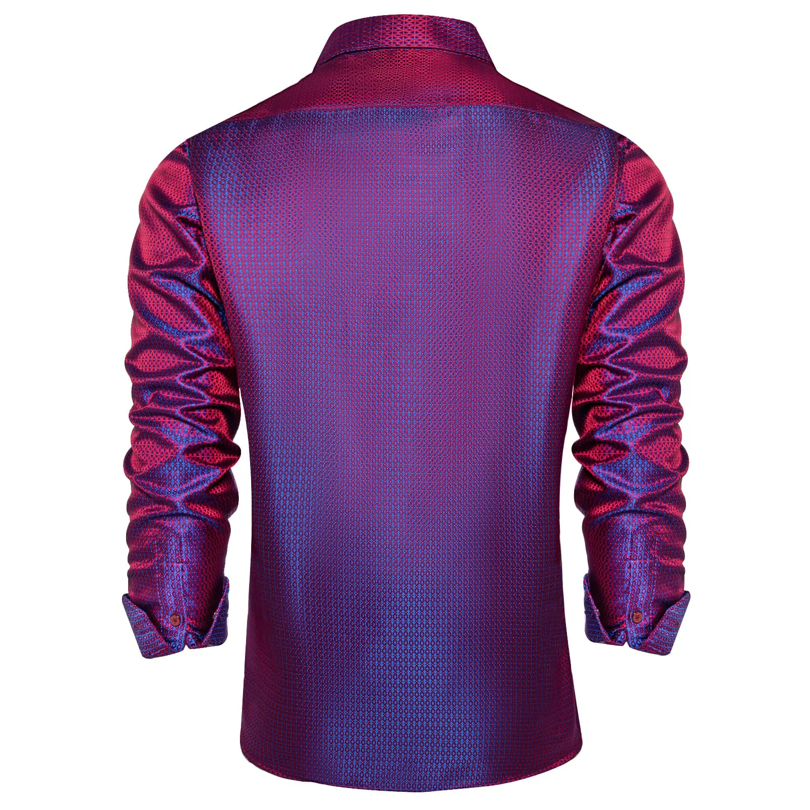 Ties2you Button Down Shirt Blue Red Geometric Long Sleeve Business Dress Shirts for Men