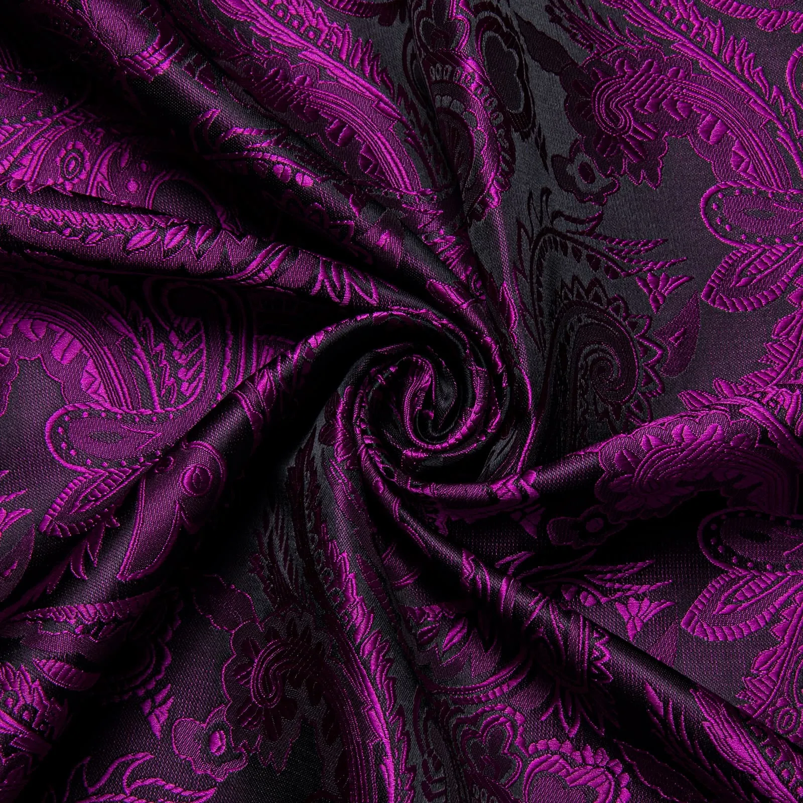 Ties2you Button Down Shirt Deep Purple Paisley Long Sleeve Dress Shirts for Men