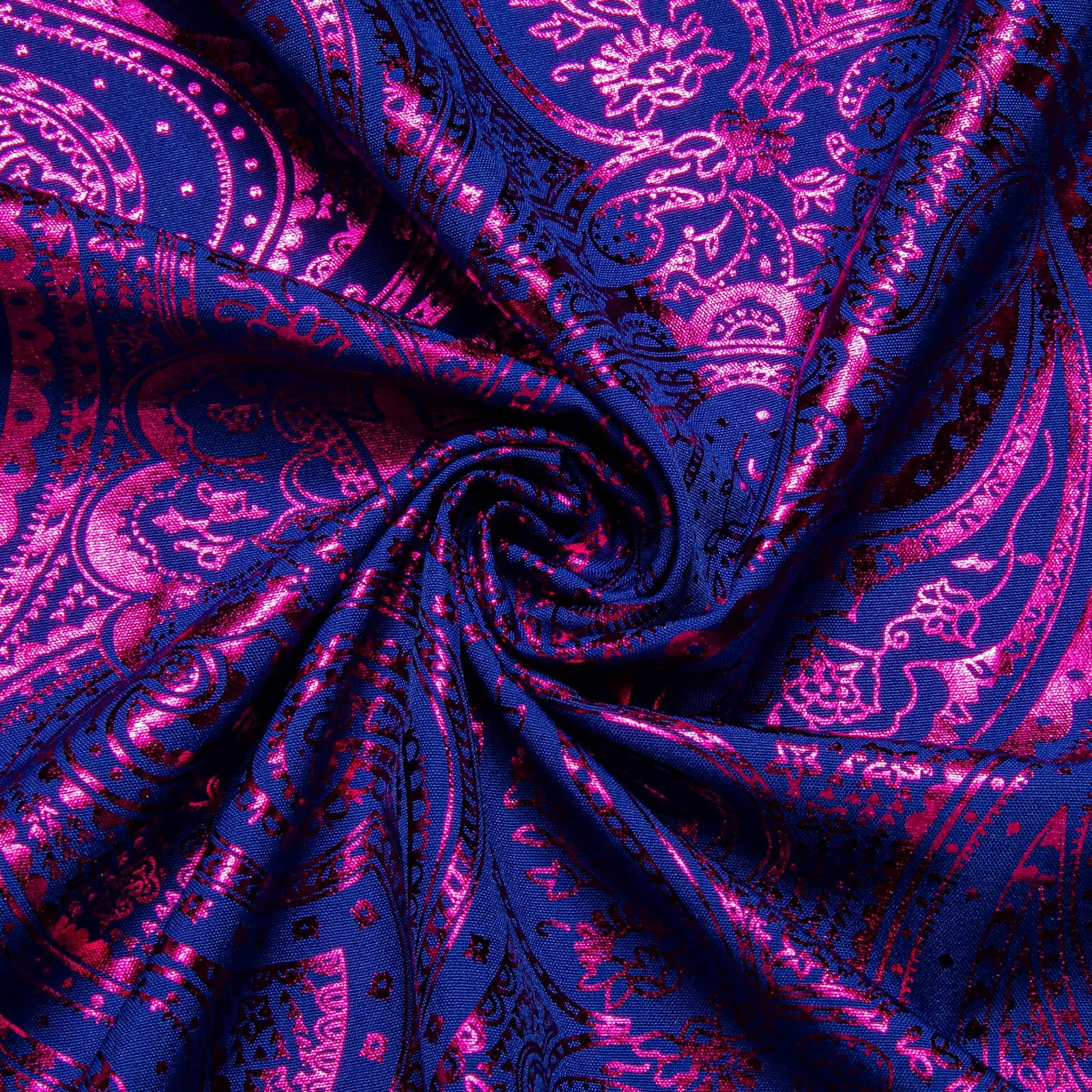 Ties2you Dress Shirt Purple Blue Paisley Hot Stamping Long Sleeve Mens Shirt