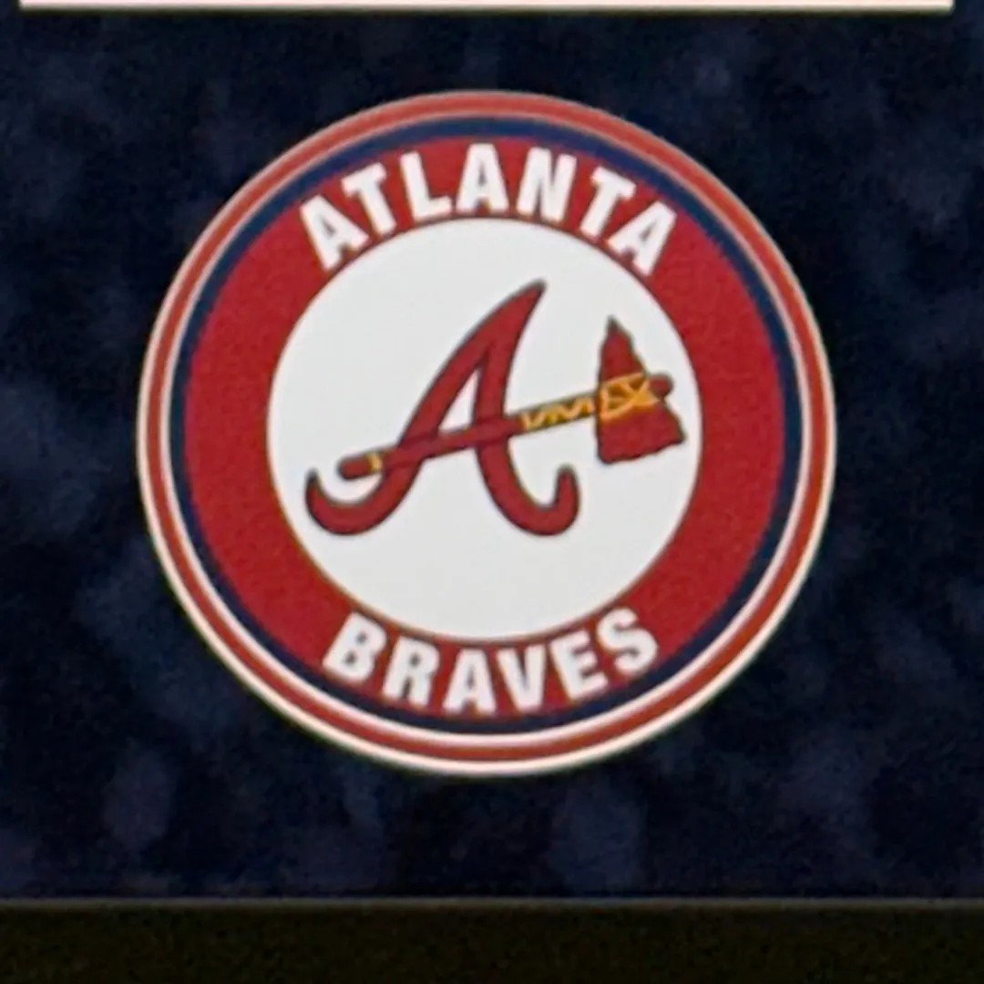 Tom Glavine Signed Atlanta Navy Custom Suede Matte Framed Baseball Jersey (JSA)