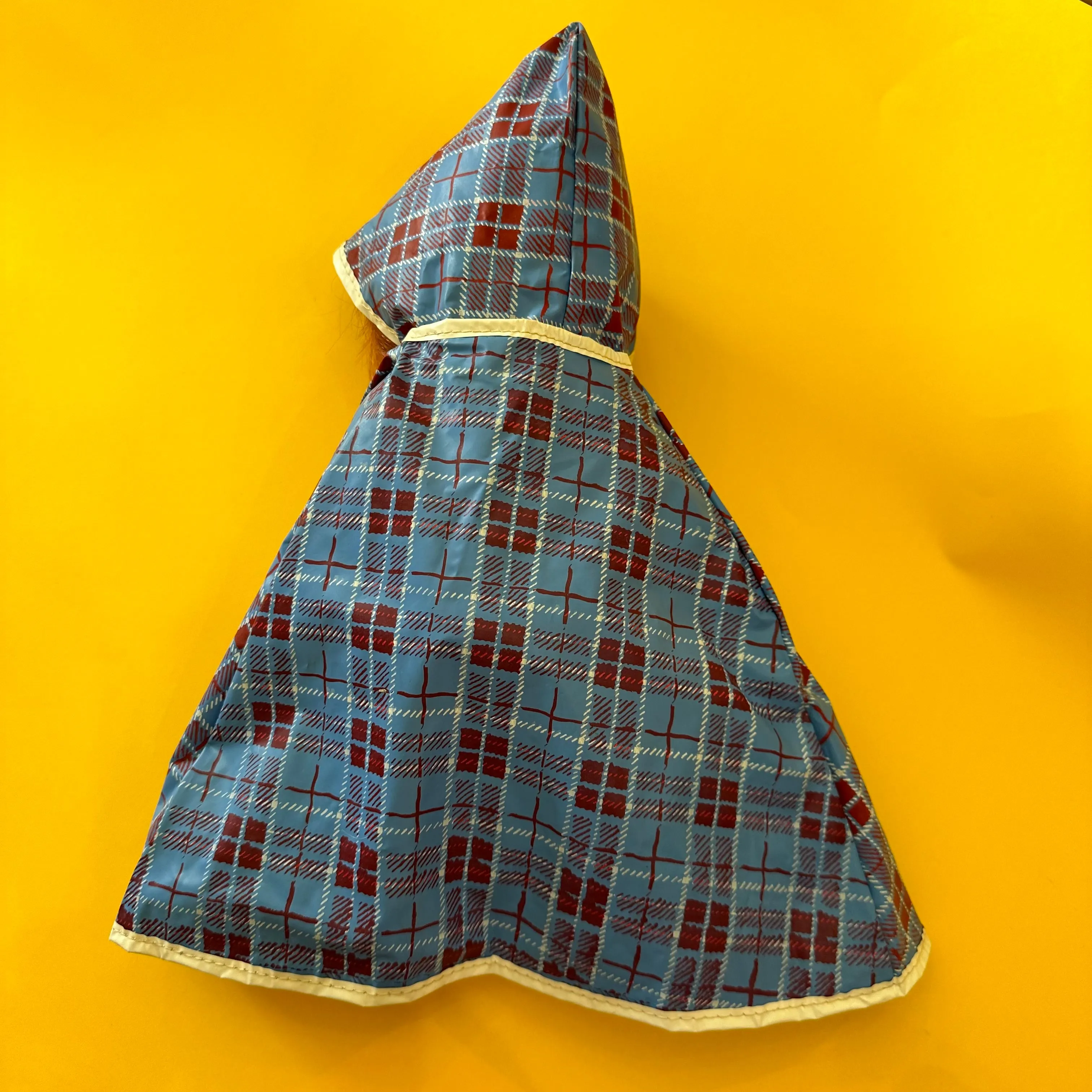 Vintage 1960s Plaid Doll Raincoat (fits Minikane Gordis doll)