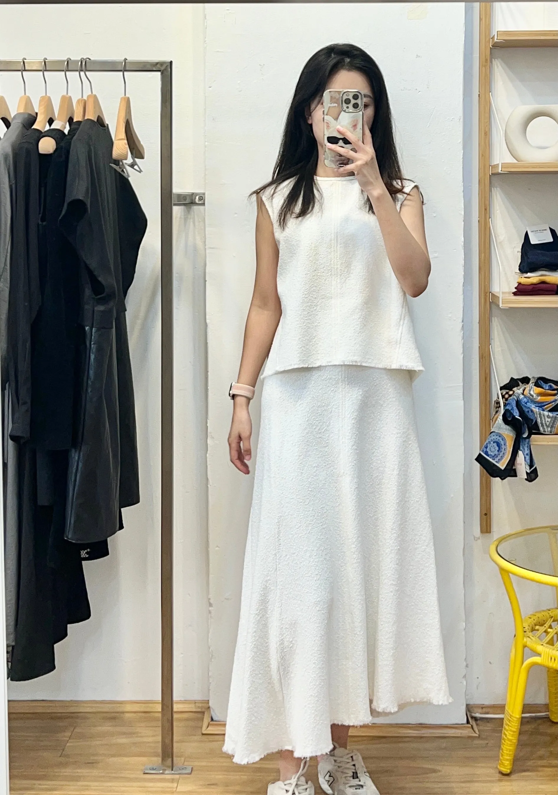 White summer sleeveless top