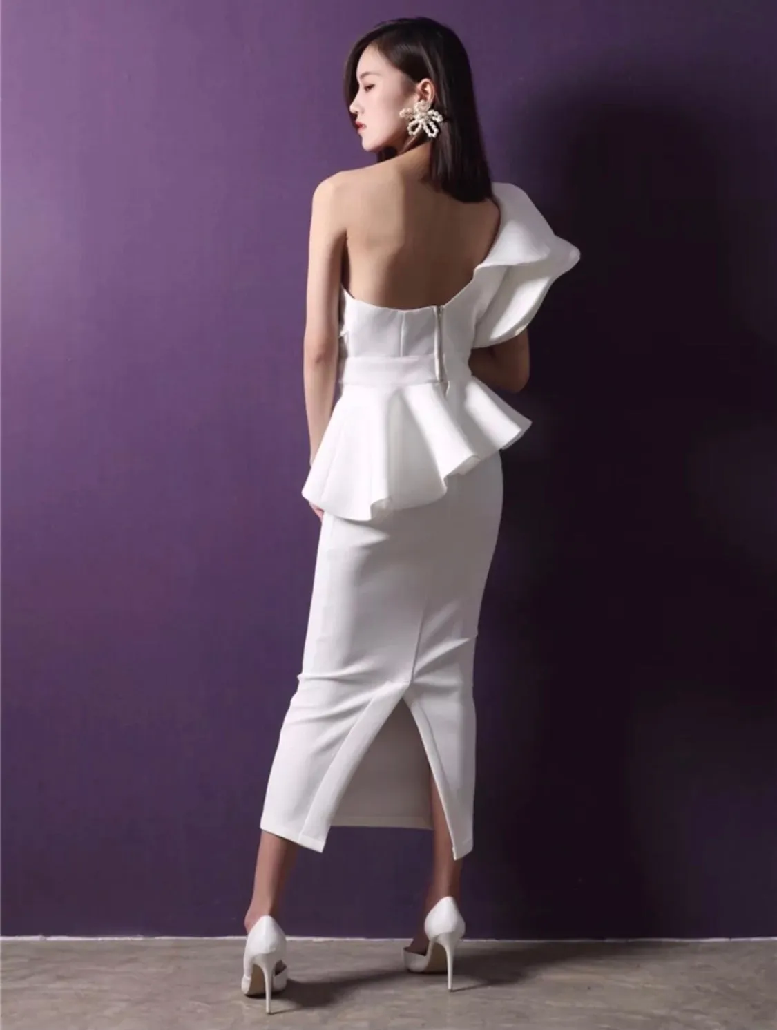 WINFREY Ruffle Peplum Dress