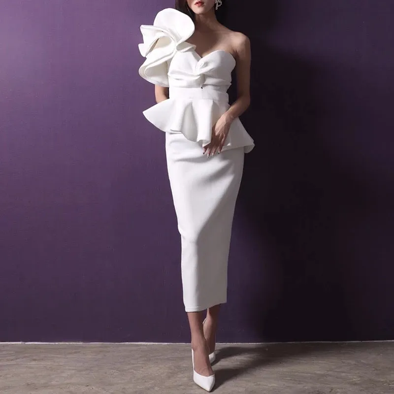 WINFREY Ruffle Peplum Dress