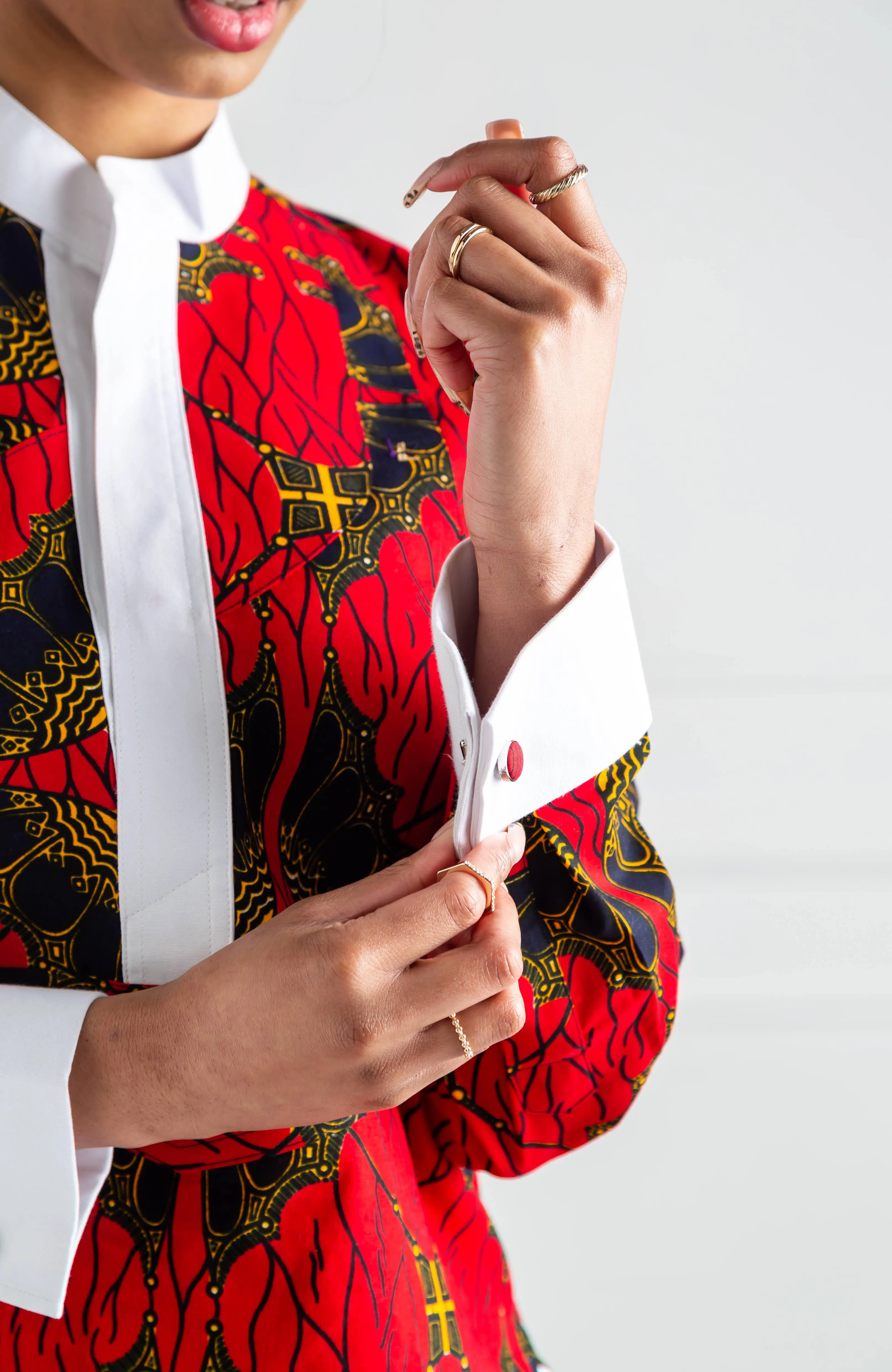 Womens African Dress Shirt | Unisex Etibo Style Long Sleeved Shirt - CORDELIA