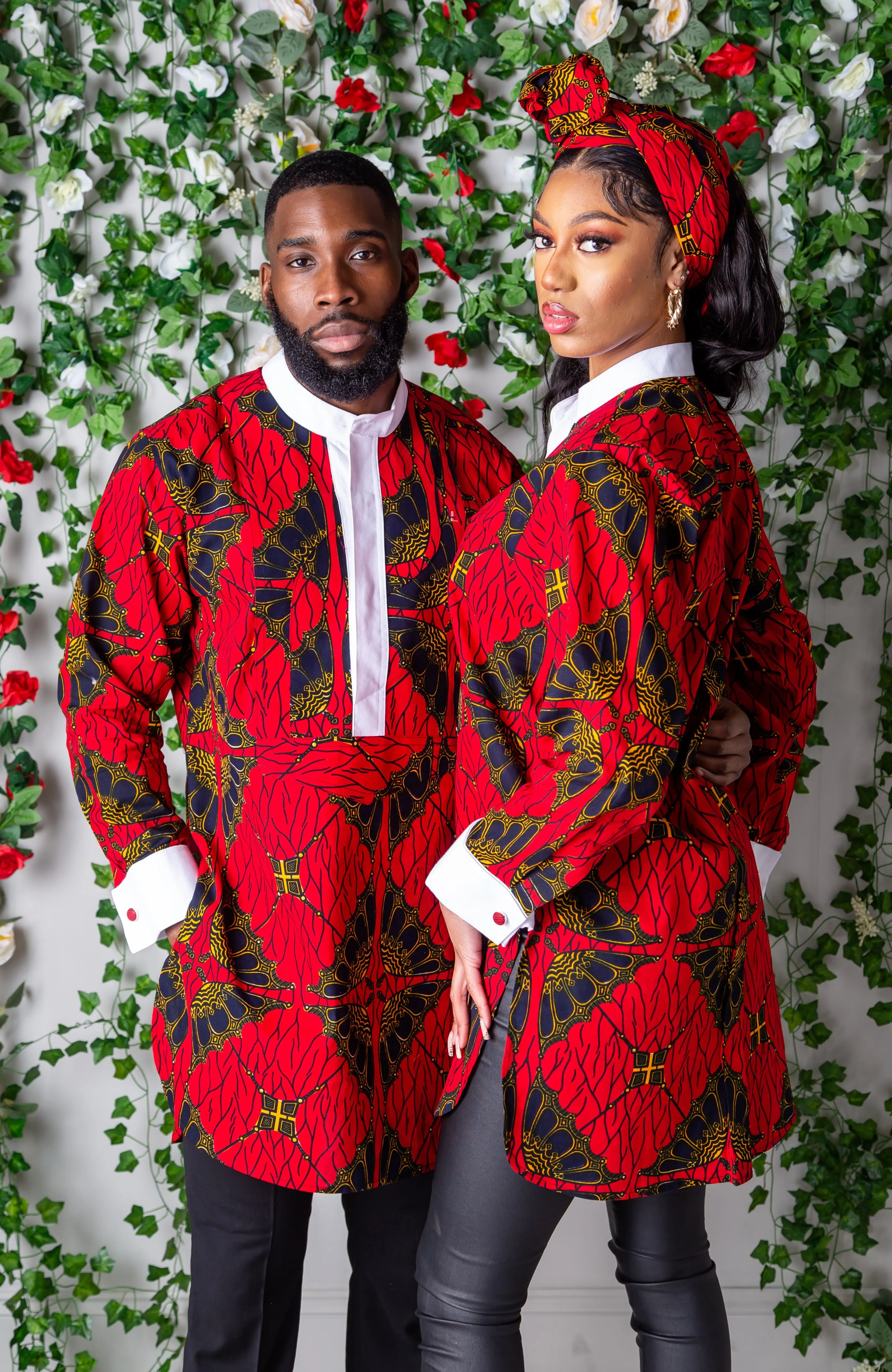 Womens African Dress Shirt | Unisex Etibo Style Long Sleeved Shirt - CORDELIA