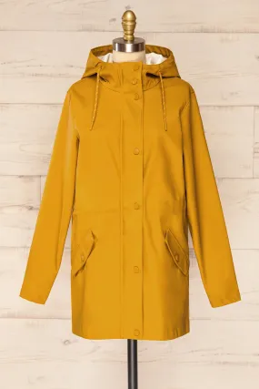 Xito Mustard | Hooded Raincoat w/ Drawstring