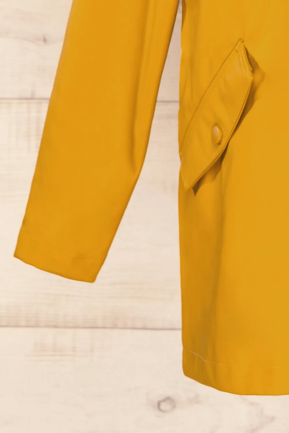 Xito Mustard | Hooded Raincoat w/ Drawstring
