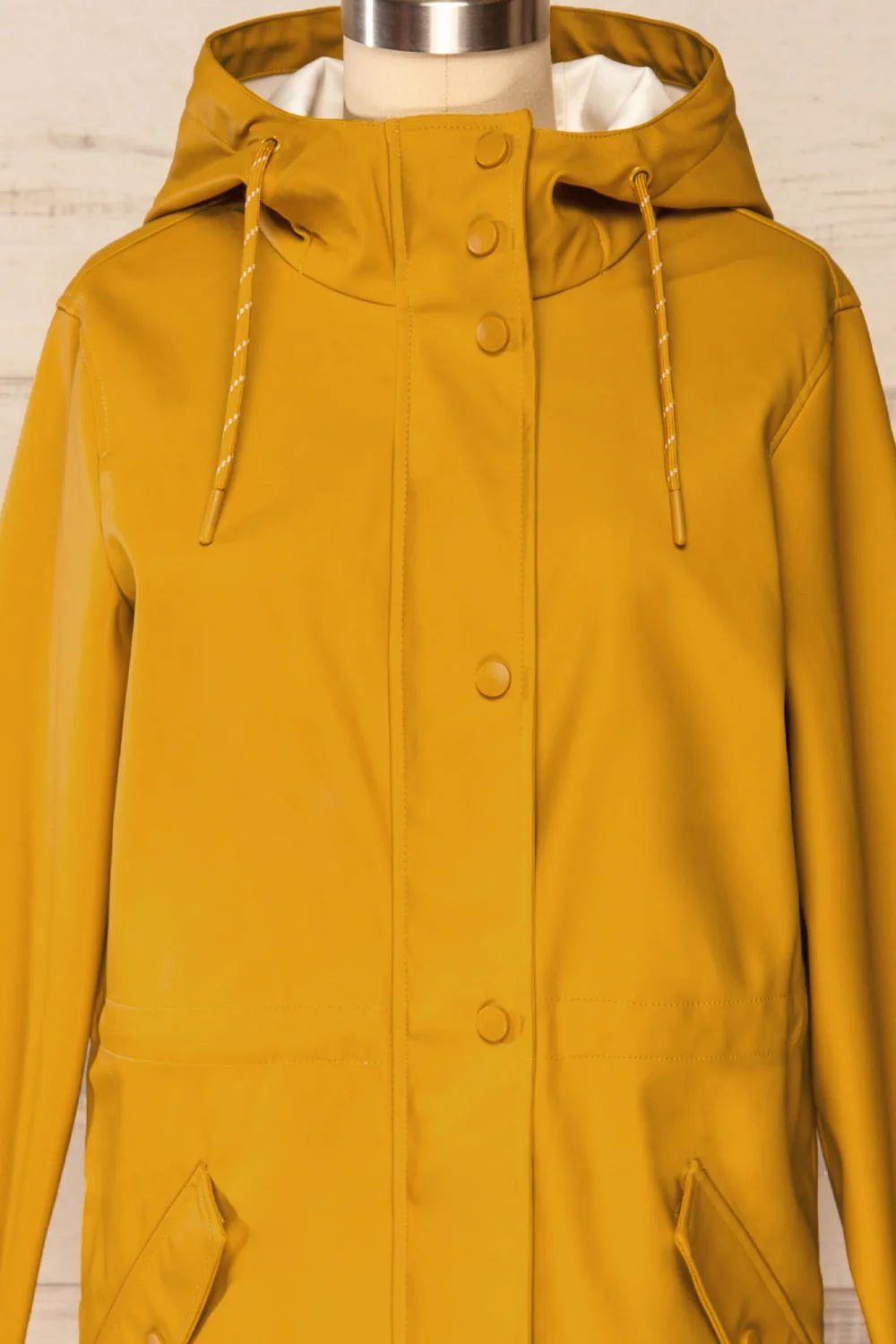 Xito Mustard | Hooded Raincoat w/ Drawstring