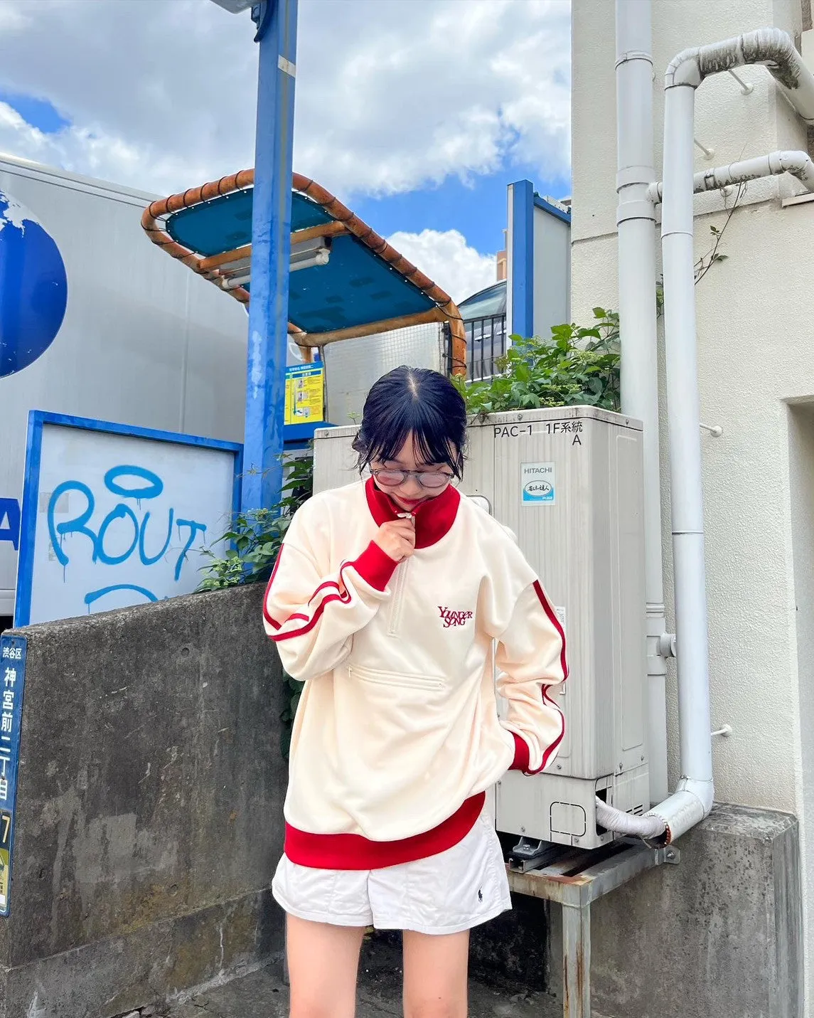 ys half zip track jacket