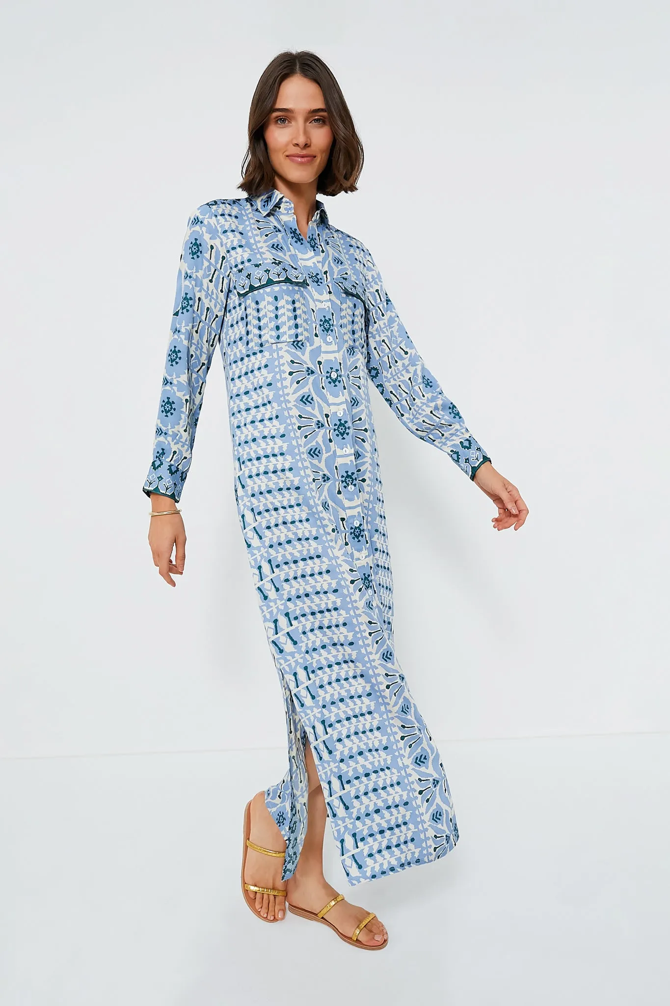 Zadie in Hydrangea Palma Maxi Dress
